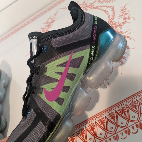 Nike Air Vapormax 2019 Black, Fuchsia, Lime Premium Men's 12 AT6810-001 - Picture 5 of 16